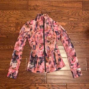 Lululemon zip up jacket in pink and black